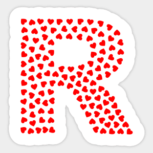 Letter R Heart Shape Initial Sticker